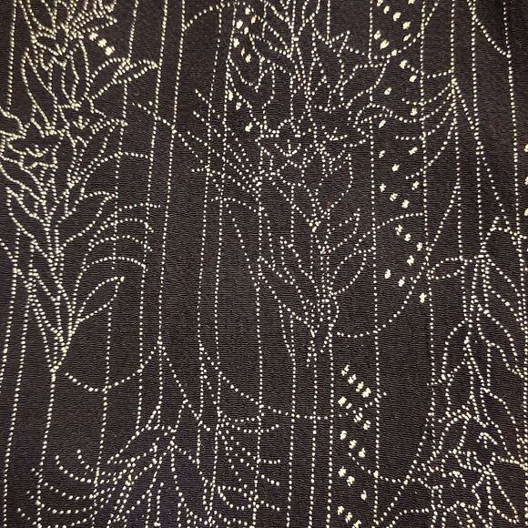 VTG Black Floral Textured Whimsigoth Straight Midi Skirt with Back Slit Large - Picture 2 of 8